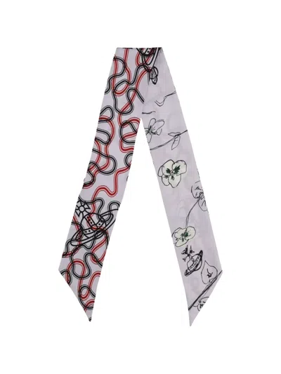 Vivienne Westwood Elegantly Crafted Silk Scarf In White