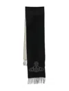 Vivienne Westwood Double Logo Scarf Black Single Orb Double Fa Unisex In Black