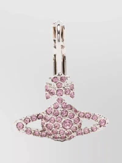 Vivienne Westwood Orb Gemstone Earrings With Pink Gemstones