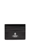 Vivienne Westwood Orb Grained Leather Card Holder In Black