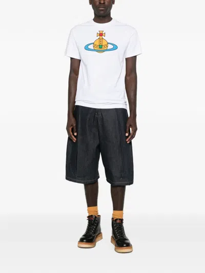 Vivienne Westwood Crew Neck Graphic Print Short Sleeve T-shirt In White