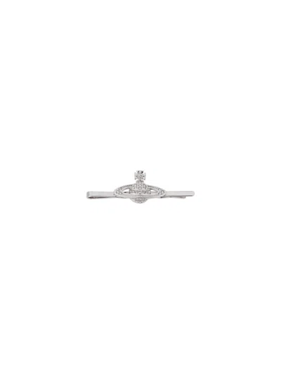 Vivienne Westwood Orb Hair Clip In Gray