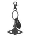 Vivienne Westwood Orb Hammered Keyring In Black