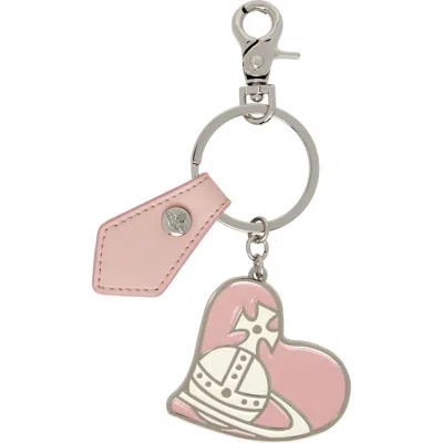 Vivienne Westwood Pink Orb Heart Solid Key Holder