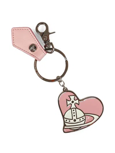 Vivienne Westwood Orb Heart Keyring In Multi