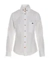 Vivienne Westwood Orb High-collar Cotton Shirt In White