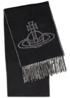 Vivienne Westwood Orb-intarsia Wool Scarf In Black