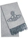 Vivienne Westwood Orb-intarsia Wool Scarf In Gray