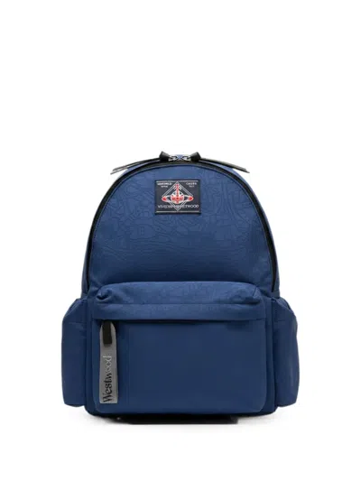 Vivienne Westwood Orb Jacquard Backpack In Blue