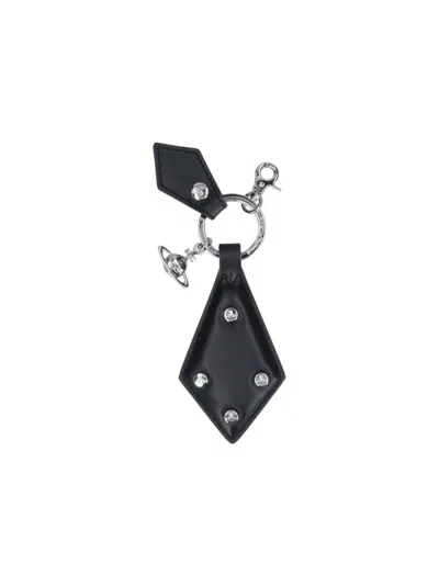 Vivienne Westwood Keychain With Maxi Orb Tab In Black