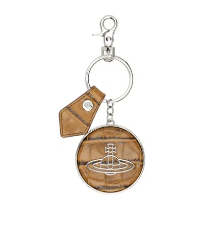 Vivienne Westwood Orb Keychain In Brown