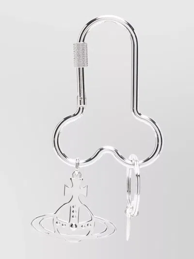 Vivienne Westwood Carabiner Keyring In Silver