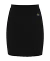 Vivienne Westwood Bea Logo Cotton Knit Mini Skirt In Black