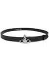 Vivienne Westwood Orb Leather Belt In Black