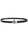 Vivienne Westwood Orb Leather Belt In Black