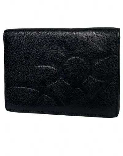 Pre-owned Vivienne Westwood Orb Leather Card Holder In Black