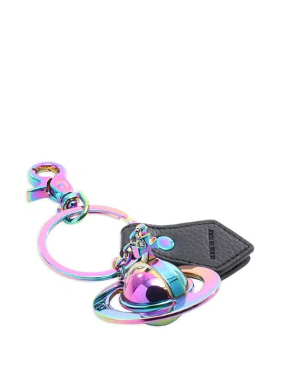 Pre-owned Vivienne Westwood Orb Leather Keyring In Pink