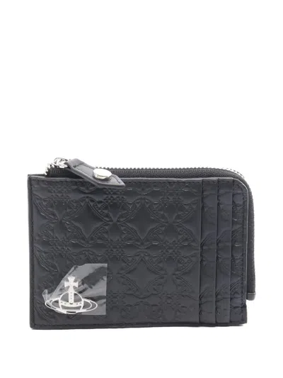 Pre-owned Vivienne Westwood Orb Leather Wallet In Black