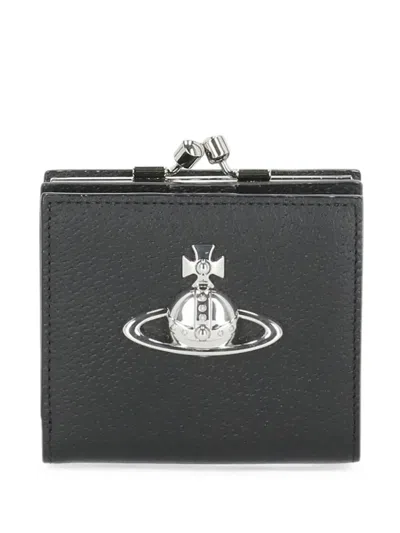 Vivienne Westwood Orb Leather Wallet In Black