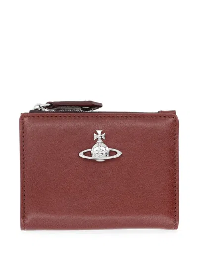 Vivienne Westwood Orb Leather Wallet In Red