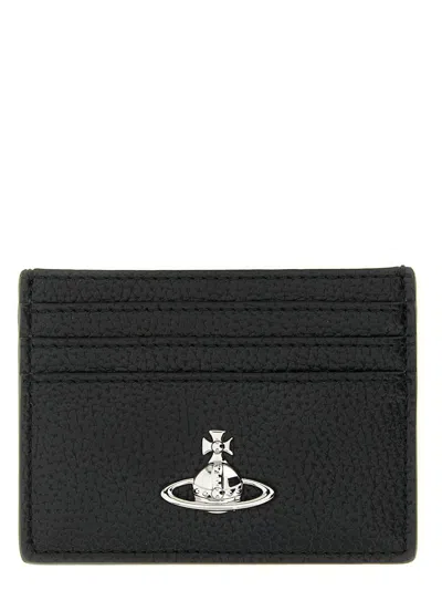 Vivienne Westwood Orb Logo Card Holder In Black
