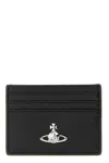 Vivienne Westwood Orb Logo Card Holder In Black