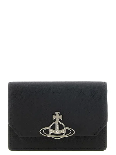 Vivienne Westwood 'orb' Logo Card Holder In Black