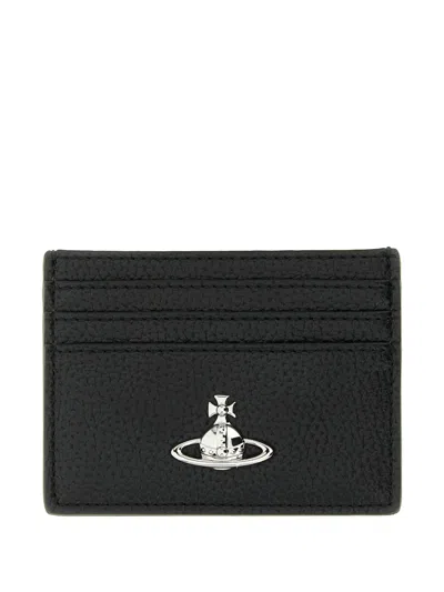 Vivienne Westwood Orb Logo-detail Card Holder In Black