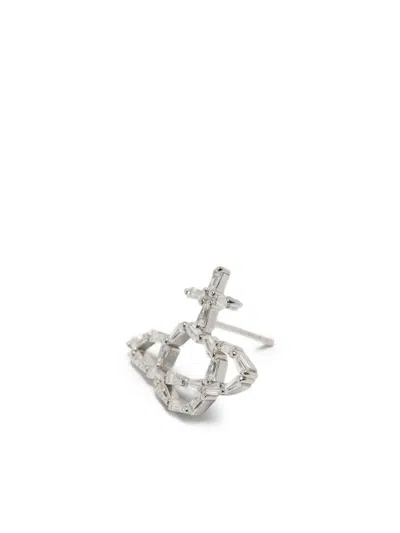 Vivienne Westwood Orb-logo Earrings In Metallic