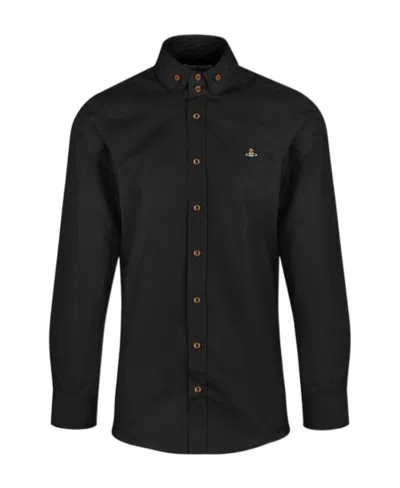 VIVIENNE WESTWOOD ORB LOGO-EMBROIDERED COTTON SHIRT