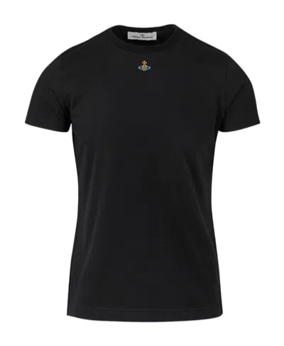 VIVIENNE WESTWOOD VIVIENNE WESTWOOD ORB LOGO-EMBROIDERED CREWNECK T-SHIRT