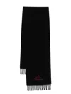 Vivienne Westwood Wool Embroidered Logo Scarf In Black