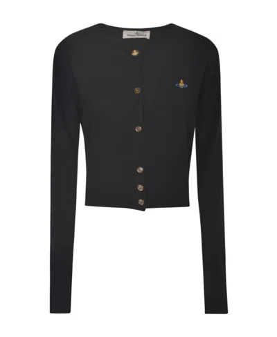 VIVIENNE WESTWOOD VIVIENNE WESTWOOD ORB EMBROIDERED CROPPED CARDIGAN