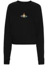 Vivienne Westwood Crew Neck Sweatshirt Ribbed Cuffs In Black