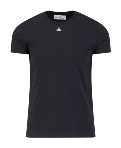 VIVIENNE WESTWOOD VIVIENNE WESTWOOD ORB LOGO-EMBROIDERED CREWNECK T-SHIRT