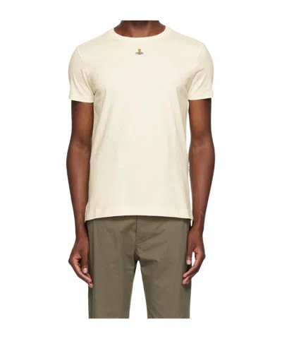 Vivienne Westwood Orb Logo-embroidery Cotton T-shirt In White
