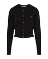 Vivienne Westwood Orb-embroidered Cropped Cardigan In Black
