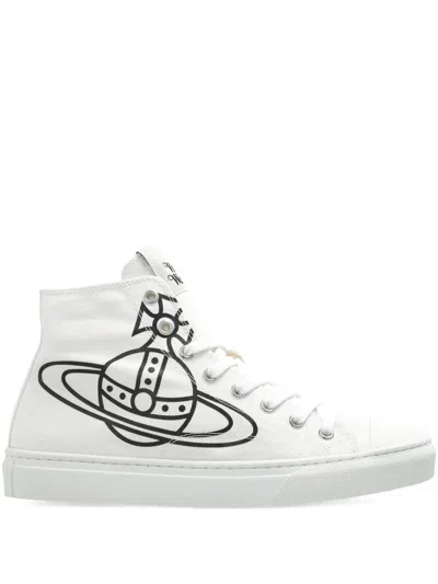 Vivienne Westwood Orb-logo High-top Trainers In White