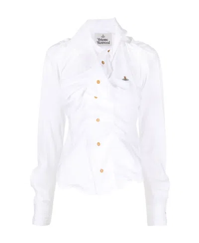 VIVIENNE WESTWOOD VIVIENNE WESTWOOD ORB LOGO EMBROIDERED DRUNKEN SHIRT