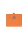 Vivienne Westwood Orb Logo-plaque Wallet In Orange