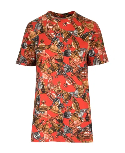 Vivienne Westwood Orb Logo-print Cotton T-shirt In Brown