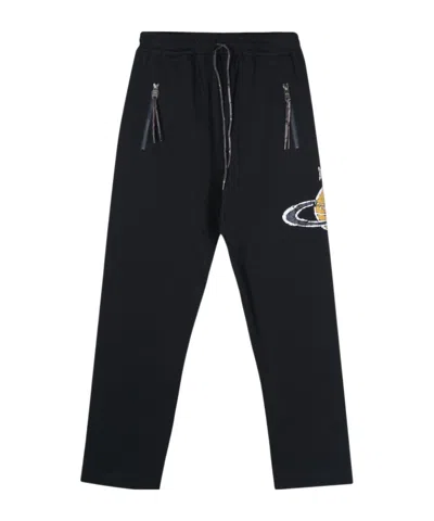 Vivienne Westwood Orb-logo-print Jersey Trousers In Black
