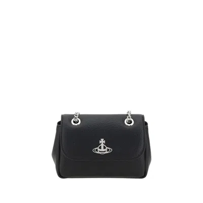 Vivienne Westwood Orb Logo Shoulder Bag In Black