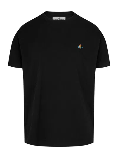 Vivienne Westwood Orb Logo T Shirt In Black
