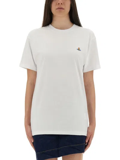 Vivienne Westwood Orb Logo T-shirt Unisex In White