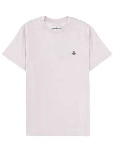 Vivienne Westwood Neutrals Orb Logo Cotton T-shirt In White