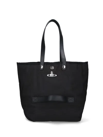Vivienne Westwood Orb Logo Tote Bag In Black