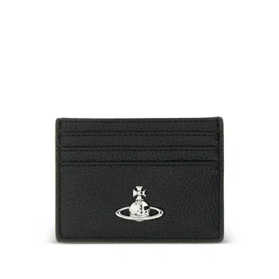 Vivienne Westwood Orb Logo-detail Card Holder In Black