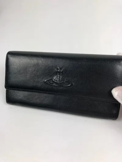 Pre-owned Vivienne Westwood Orb Long Wallet In Black