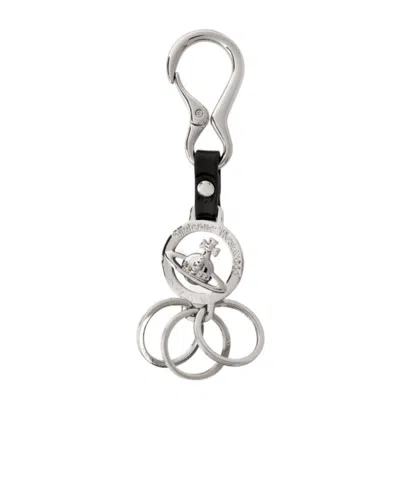 Vivienne Westwood Orb Medallion Keyring Metal Silver One Size Unisex
